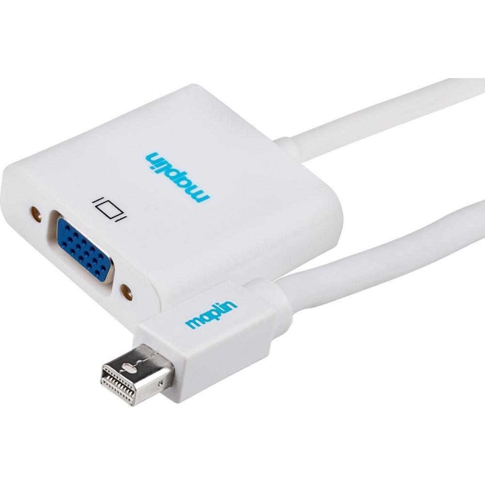 Maplin Mini DisplayPort to VGA Female Adapter - White 23cm