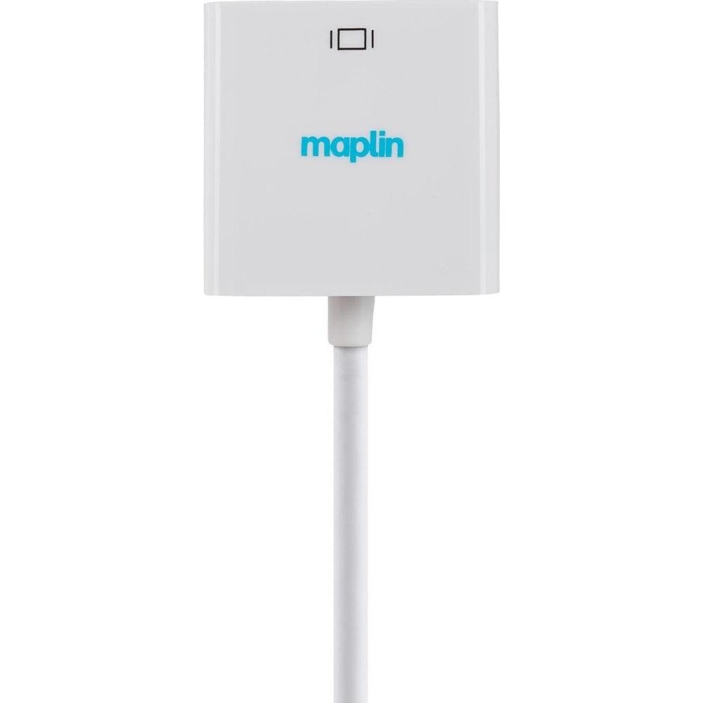 Maplin Mini DisplayPort to VGA Female Adapter - White 23cm