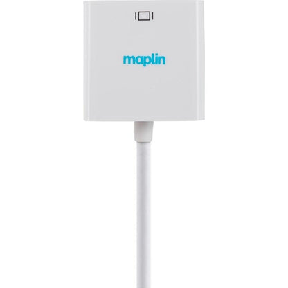 Maplin Mini DisplayPort to VGA Female Adapter - White 23cm