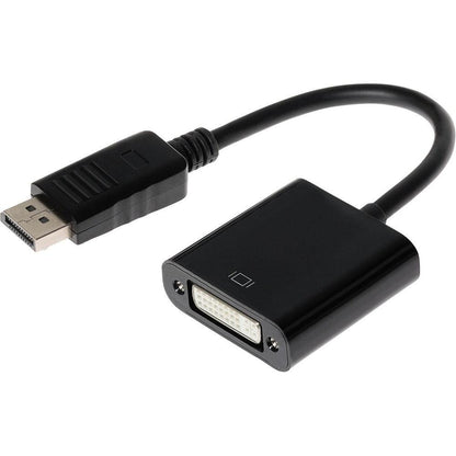 Maplin DisplayPort to DVI-I Female 24 + 5 Pin Adapter - Black 23cm