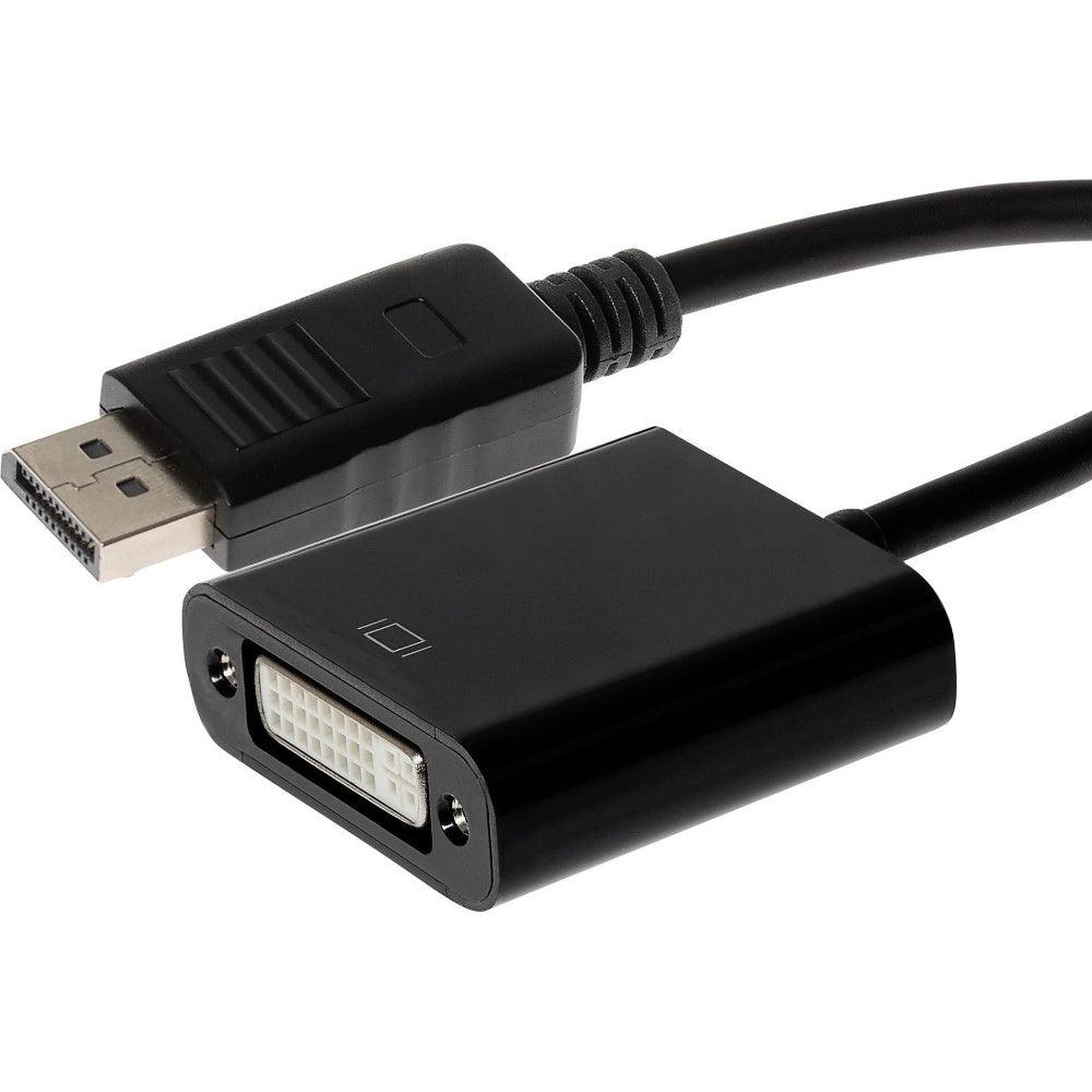 Maplin DisplayPort to DVI-I Female 24 + 5 Pin Adapter - Black 23cm