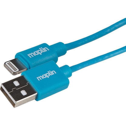 Maplin Lightning Connector to USB-A Cable 0.75m - Blue