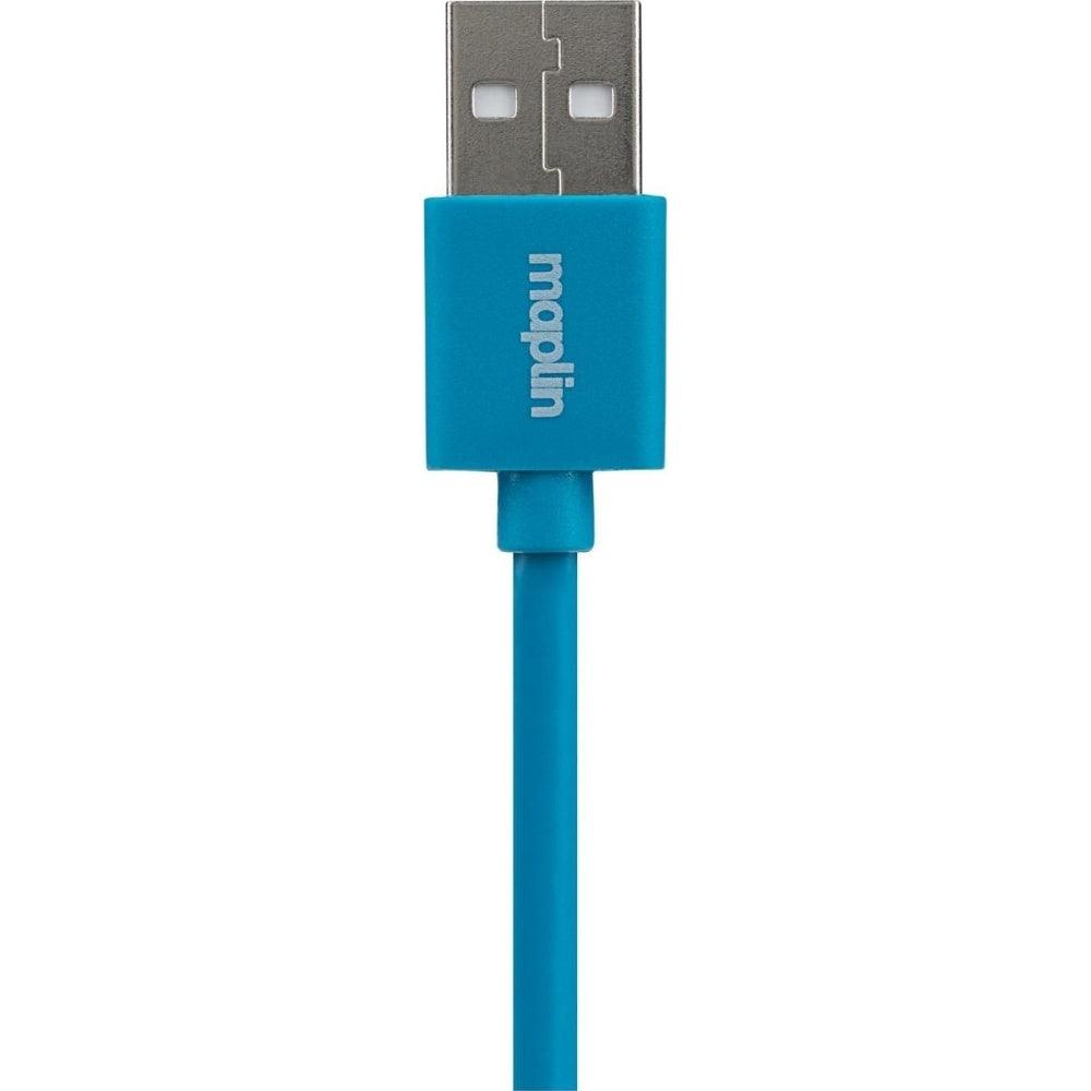 Maplin Lightning Connector to USB-A Cable 0.75m - Blue