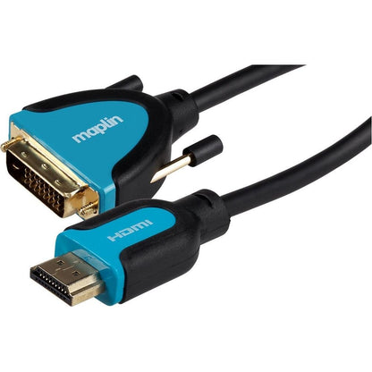 Maplin DVI-D Dual Link 24 + 1 Pin to HDMI Cable 3m Black