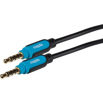 Maplin 3.5mm Aux Stereo 4 Pole TRRS Jack Plug to 3.5mm 4 Pole TRRS Jack Plug Cable 5m