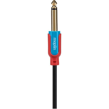 Maplin Twin 1/4’’ 6.35mm 2 Pole Jack Plug to Twin RCA Phono Cable - Black 1.5m