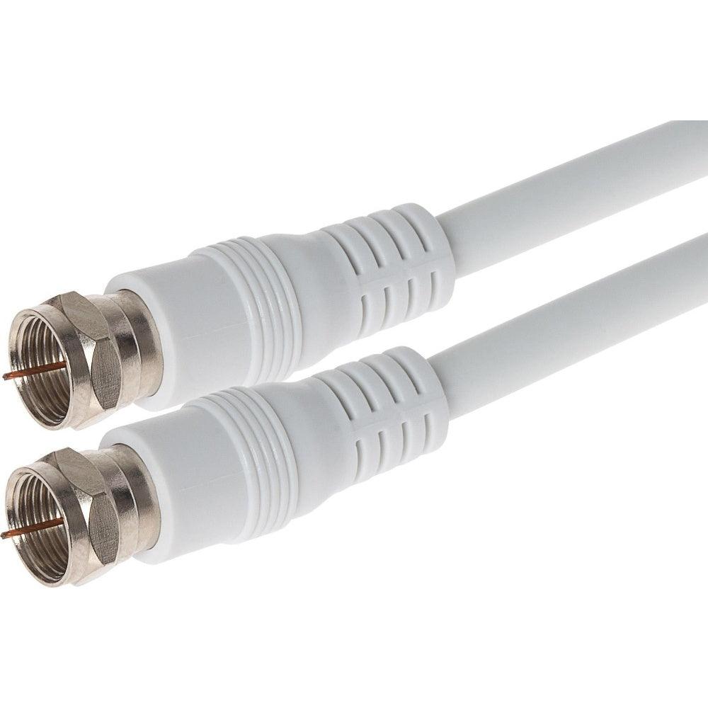 Maplin F Type Male to F Type Male TV Satellite Aerial Coaxial Cable White - 3m