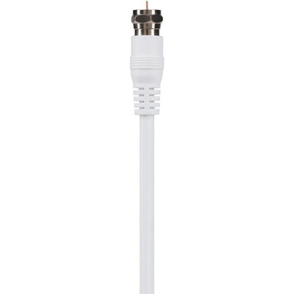 Maplin F Type Male to RF Male Connector TV Satellite Aerial Coaxial Cable - White - 2m