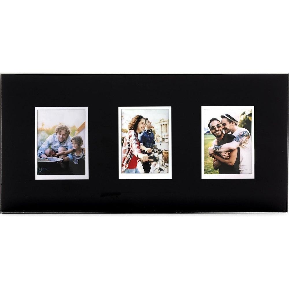 Fujifilm Instax Triple Mini Glass Photo Frame for Instax Mini Pictures - Black