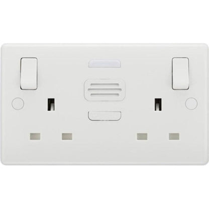 British General Nexus Double Switched 13A Power Socket with Door Chime - White