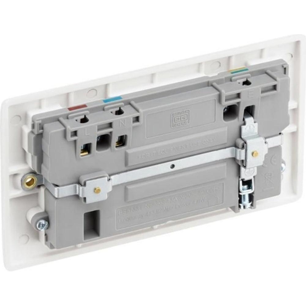 British General Nexus Double Switched 13A Power Socket with Door Chime - White