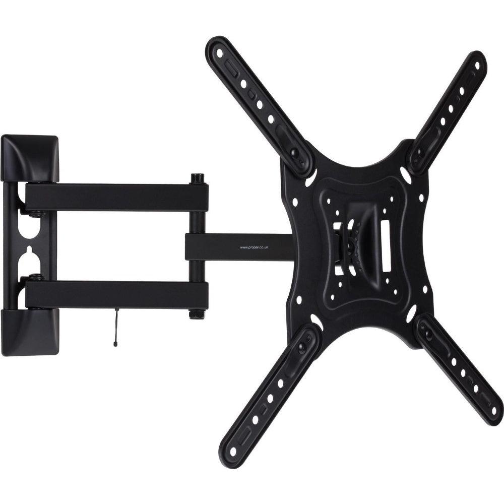 ProperAV TV Wall Bracket 23"- 55" Swing Arm Tilt 20 VESA 400x400 - Black