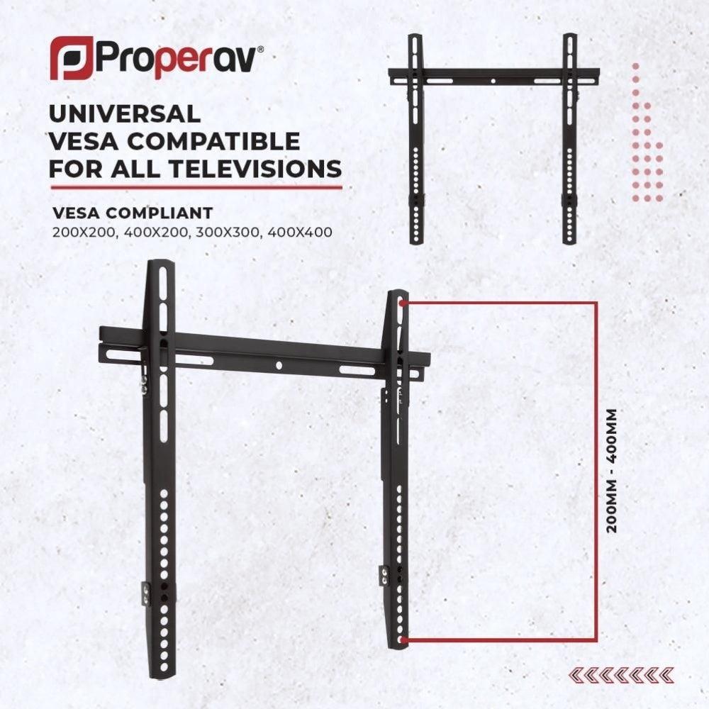 ProperAV Flat TV Wall Bracket Slim Profile 32- 55’’ VESA Max 400x400 Black