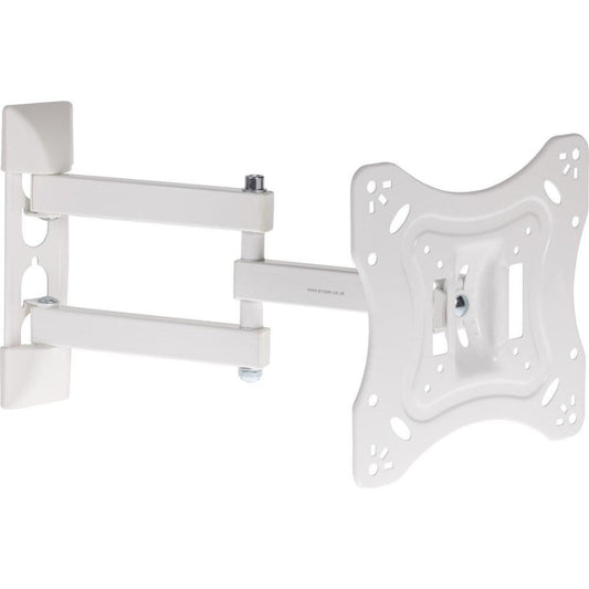 ProperAV TV Wall Bracket 23"- 55" Swing Arm Tilt 20 VESA 400x400 - White