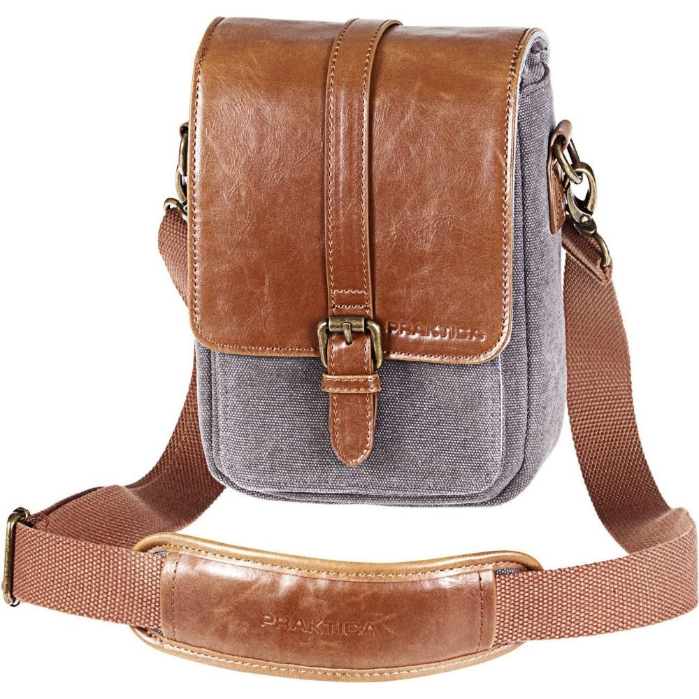 PRAKTICA Heritage Binocular Shoulder Case Bag Canvas & PU Leather - Grey/Tan - Toy Playsets | Hipeon