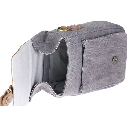 PRAKTICA Heritage Binocular Shoulder Case Bag Canvas & PU Leather - Grey/Tan - Toy Playsets | Hipeon