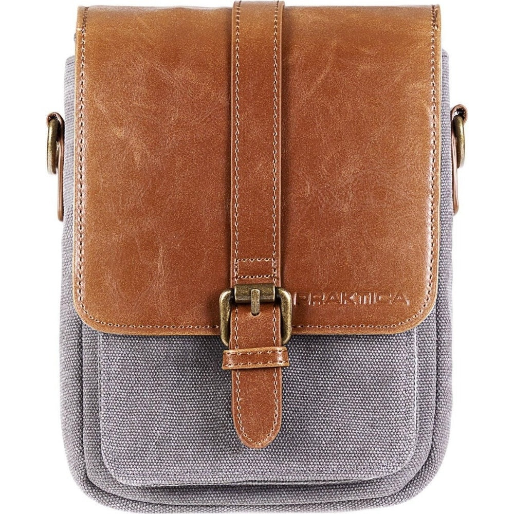 PRAKTICA Heritage Binocular Shoulder Case Bag Canvas & PU Leather - Grey/Tan - Toy Playsets | Hipeon
