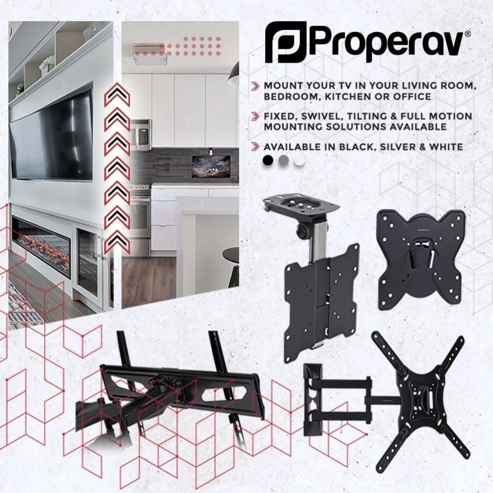 ProperAV Fixed Flat Wall TV Bracket 23’’- 43’’ VESA Max 200x200 Black