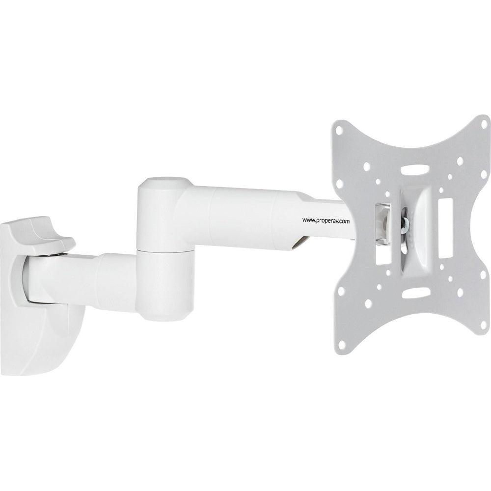 ProperAV TV Wall Bracket 23- 46" Swing Arm Tilt 20 VESA Max 200x200 Dual Pivot - White