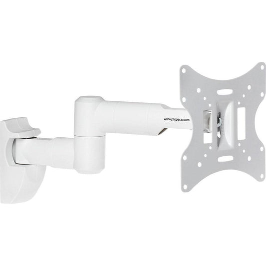 ProperAV TV Wall Bracket 23- 46" Swing Arm Tilt 20 VESA Max 200x200 Dual Pivot - White