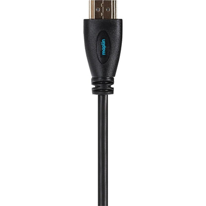 Maplin Thin HDMI to HDMI 4K Ultra HD Cable with Ethernet & Gold Connectors - Black 3m