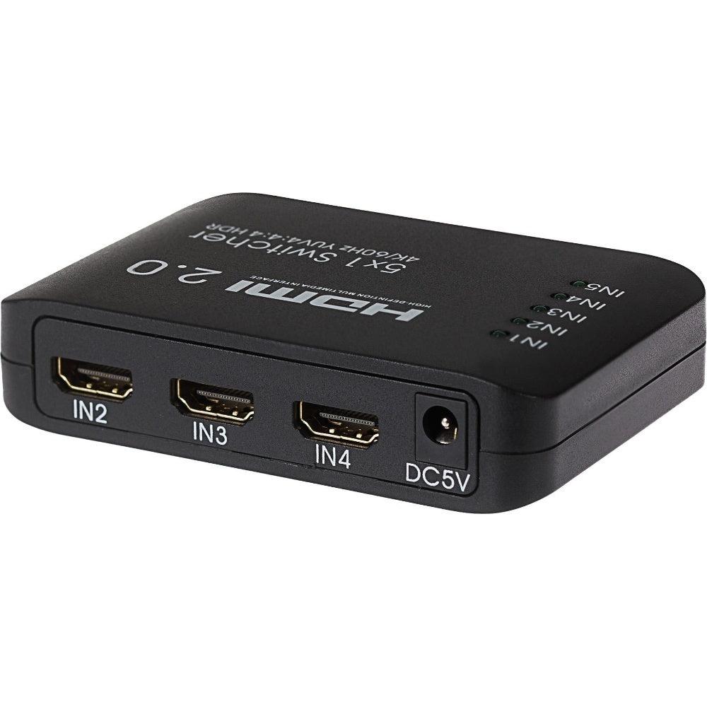 Maplin HDMI Switch 5 Ports In 1 Port Out Ultra HD 4K@60Hz with Remote Control