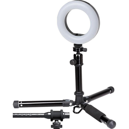 ProSound Vlogger Kit 1 with Portable Mid Size Tripod iPad/iPhone Holder LED Ring Light & Shotgun Microphone