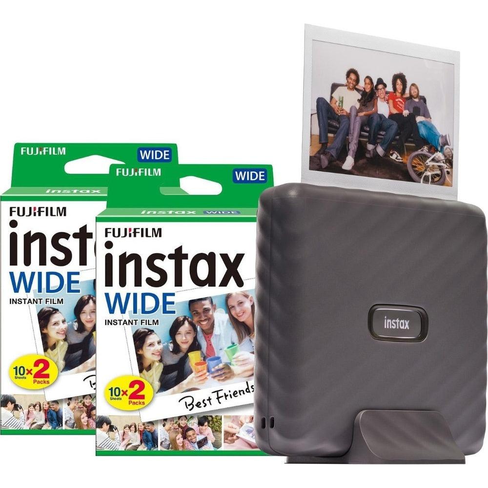 Fujifilm Instax Link Wide Printer - Mocha Grey - Printer + 40 Shot Pack