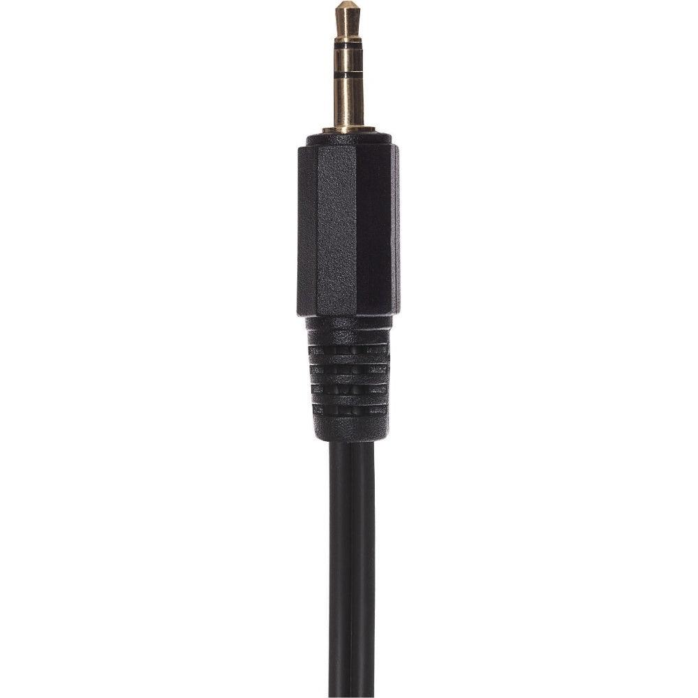 Maplin 3.5mm Aux Stereo 3 Pole TRS Jack Plug to Twin 3.5mm 2 Pole Jack Plug Cable 2m Black