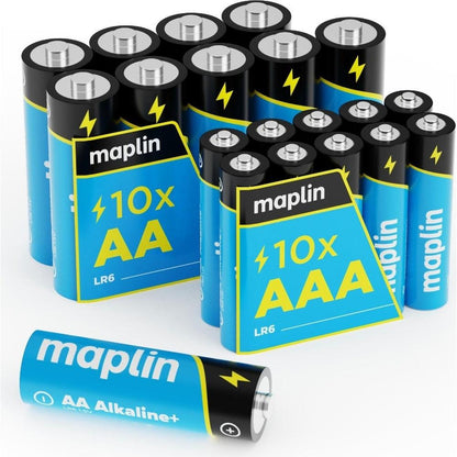 Maplin 10x AA LR6 /10x AAA LR03 1.5V Alkaline Batteries 7 Year Shelf Life High Performance