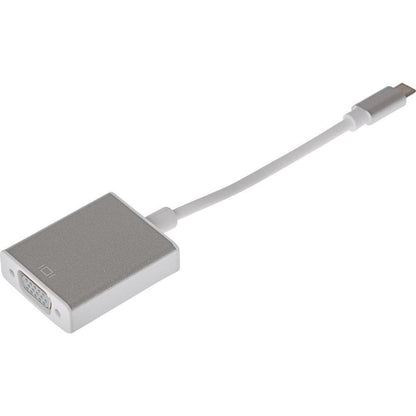 Maplin Aluminium Full HD 60Hz USB-C 3.1 to VGA Adapter - White 16cm