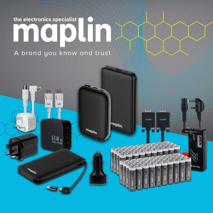 Maplin 65W USB-C Laptop Charger Power Station 1x USB-C 3 x USB-A GaN PD QC 3.0 1.2m Cable