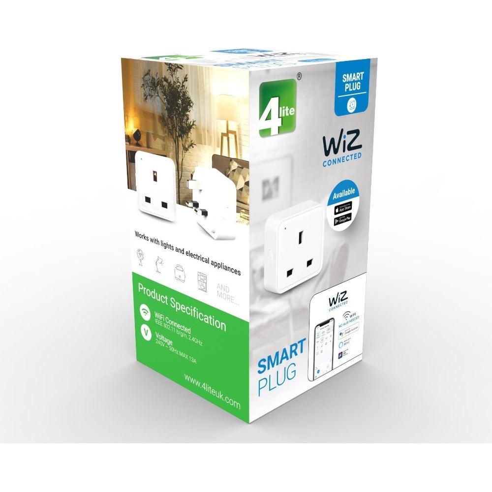 4lite WiZ Connected 3-Pin UK Smart Plug - Pack of 2