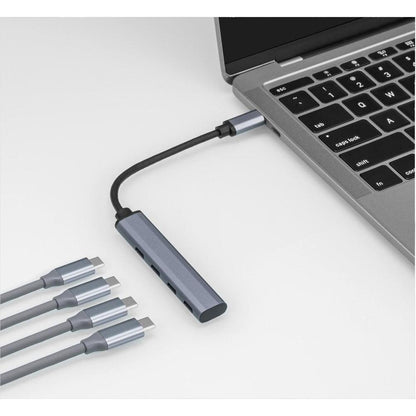 Nikkai USB-C 4 Port Charging and Connectivity Hub 13cm Cable