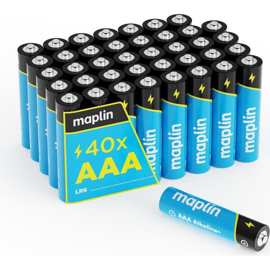 Maplin AAA LR03 1.5V Alkaline Batteries 7 Year Shelf Life High Performance - Pack of 40