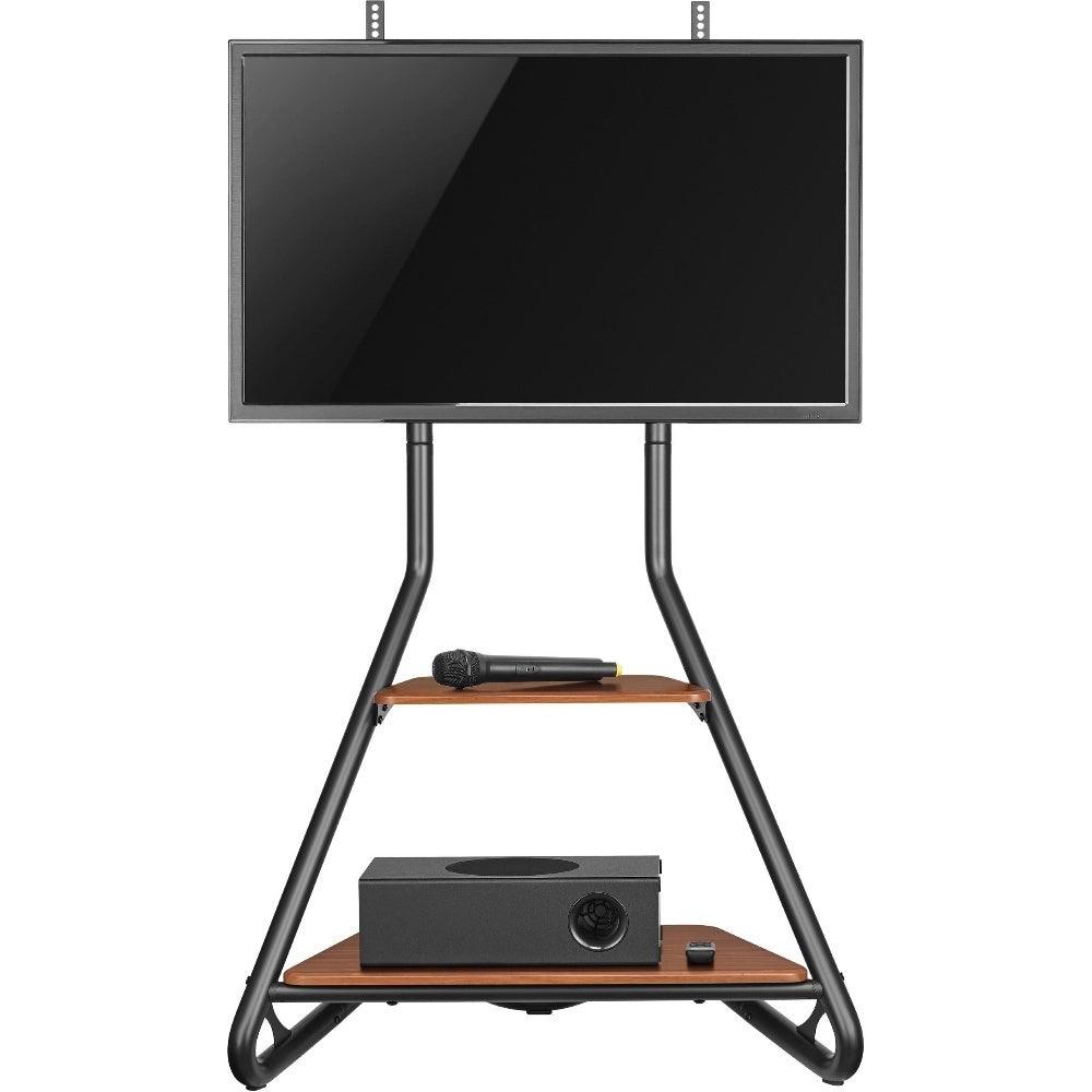 ProperAV TV Floor Stand Bauhaus Style for 37’’-75’’ Screens Black Max Load 40kg