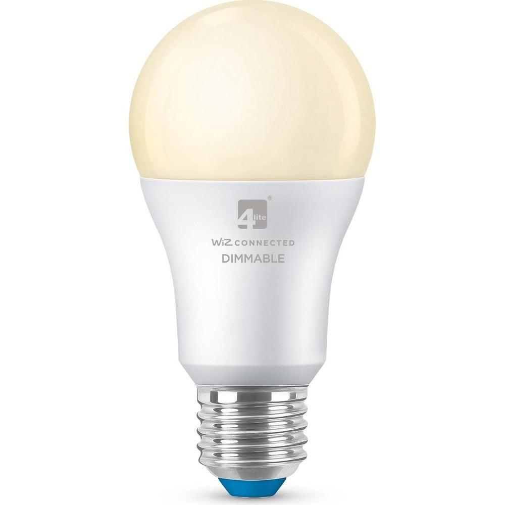 4lite WiZ Connected A60 Warm White WiFi LED Smart Bulb - E27 Large Screw - Pack of 2