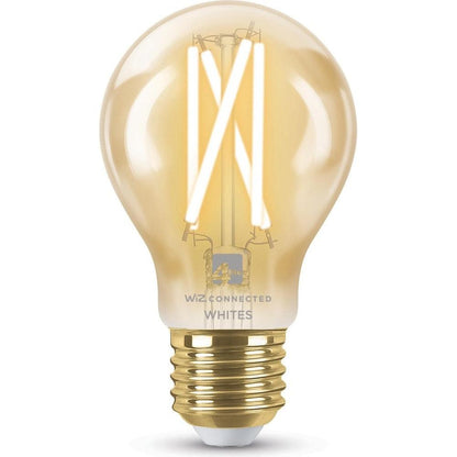 4lite WiZ Connected A60 Filament Amber WiFi LED Smart Bulb - E27 Large Screw - Pack of 2