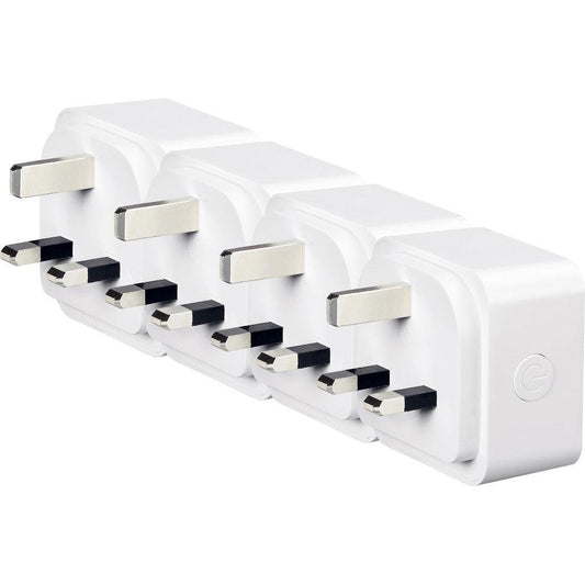 4lite WiZ Connected 3-Pin UK Smart Plug - Pack of 4