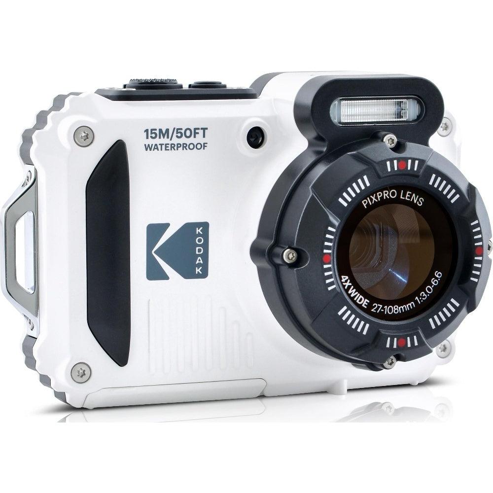 Kodak PIXPRO WPZ2 16MP 4x Zoom Tough Compact Camera - White - Camera + Sandisk 32GB SD Card + System Bag