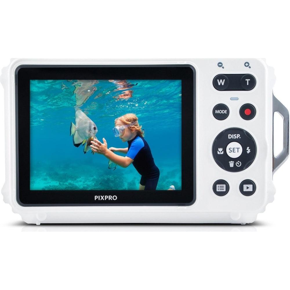 Kodak PIXPRO WPZ2 16MP 4x Zoom Tough Compact Camera - White - Camera + Sandisk 32GB SD Card + System Bag