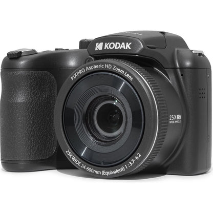 Kodak PIXPRO AZ255 16MP 25x Astro Zoom Bridge Camera - Black - Camera + 32GB SD Card + Case + Rechargeable Batteries