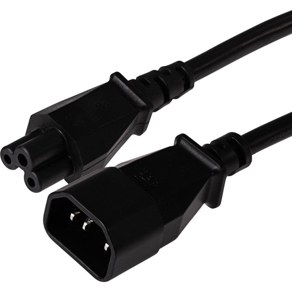 Maplin Power Lead IEC C5 Clover Leaf Plug Female to IEC C14 Male - Black 1m