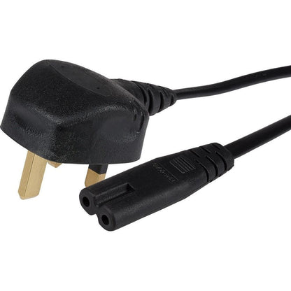 Maplin Power Lead IEC C7 Fig 8 2 Pin Plug to UK 3 Pin Mains Plug - 2m, 3 Amp Fuse