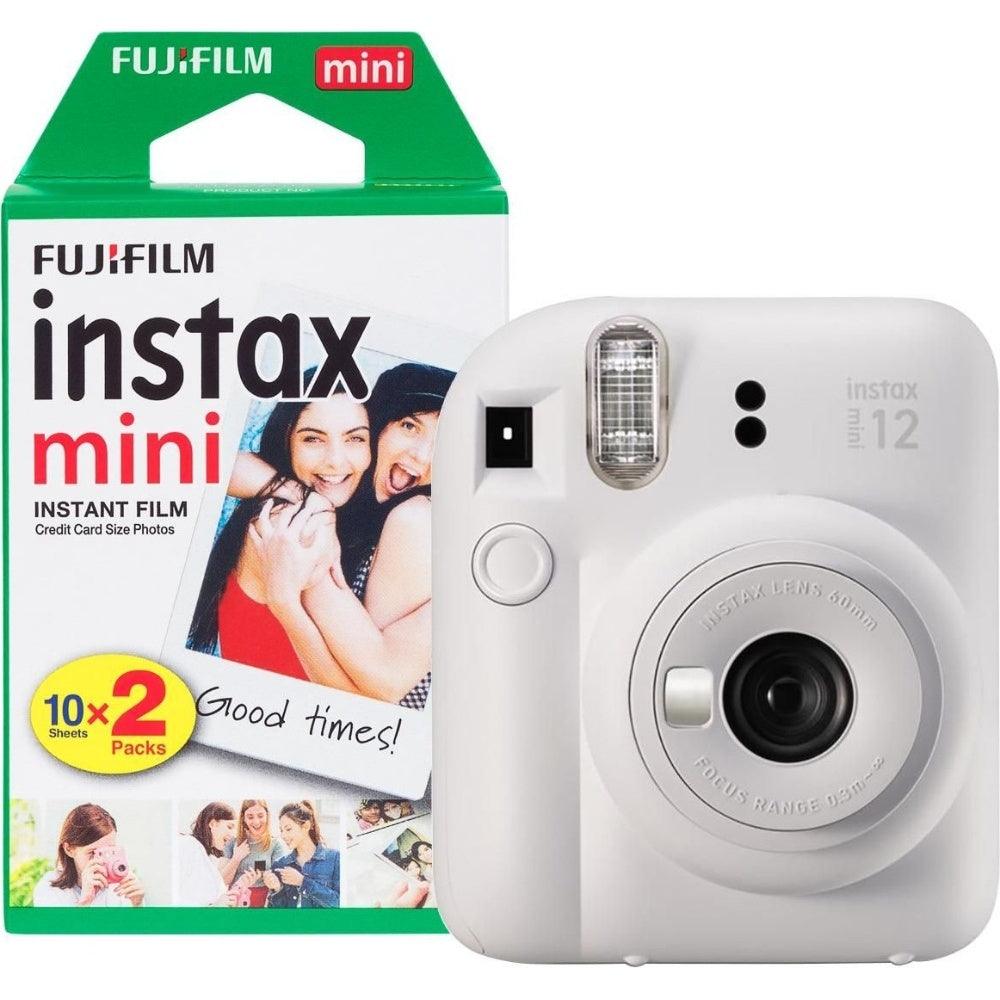 Fujifilm Instax Mini 12 Instant Camera - Clay White - Camera + 20 Shot Pack