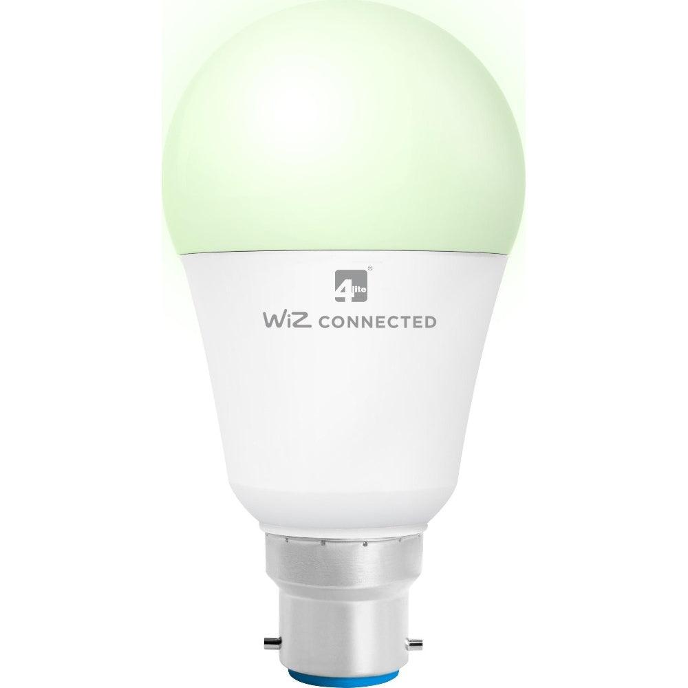 4lite WiZ Connected A60 Dimmable Multicolour WiFi LED Smart Bulb - B22 Bayonet - Pack of 4