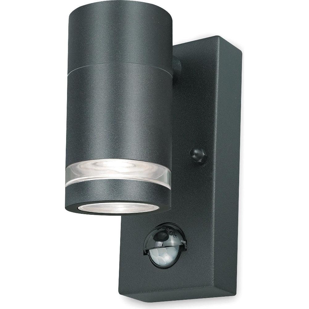 4lite Marinus GU10 Single Direction Outdoor Wall Light with PIR - Anthracite - Pack of 2