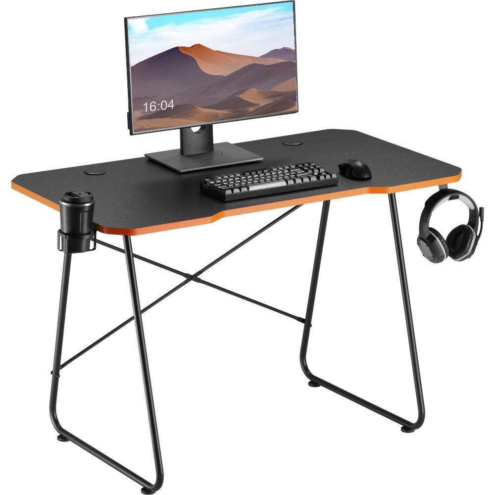 ProperAV Computer Workstation Gaming Desk Black/Orange