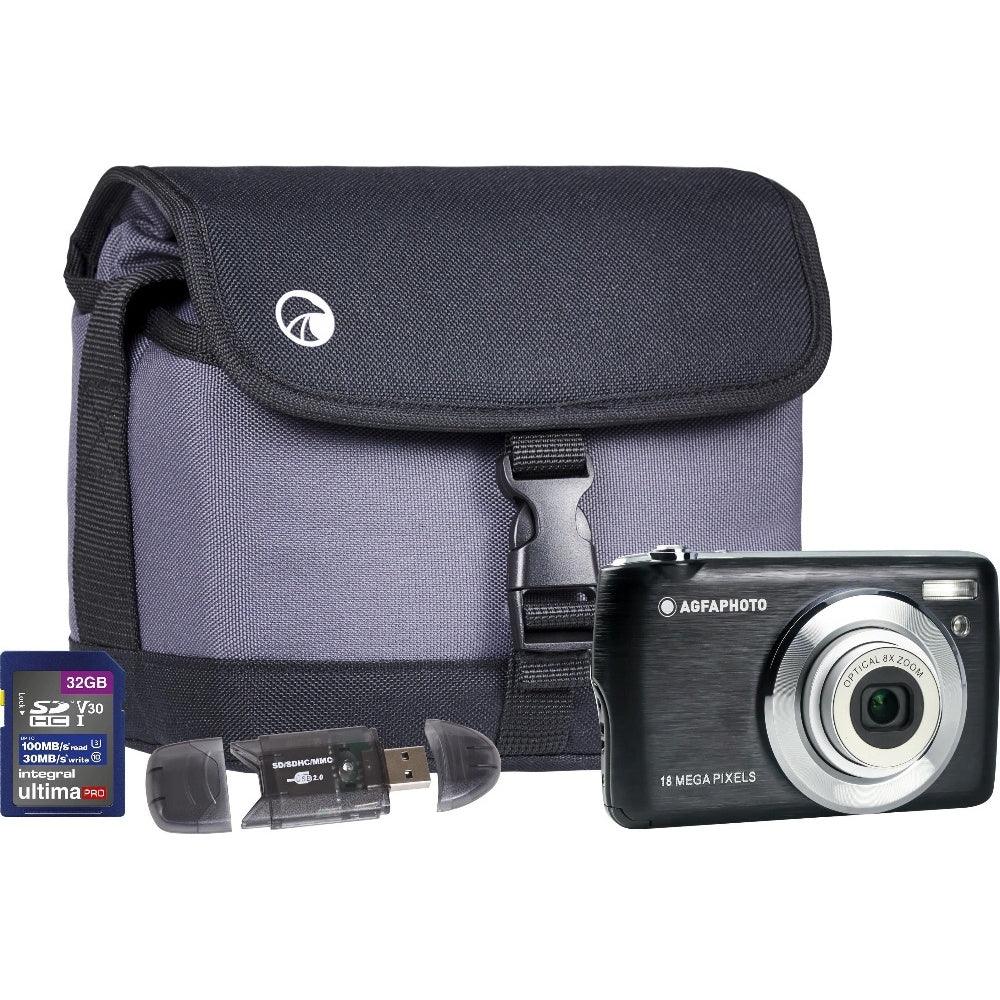 Agfa DC8200 Camera Kit with Sandisk 32GB SD Card Reader & Shoulder Bag - Black