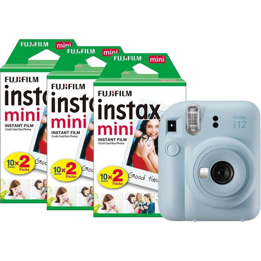 Fujifilm Instax Mini 12 Instant Camera - Pastel Blue - Camera + 60 Shot Pack